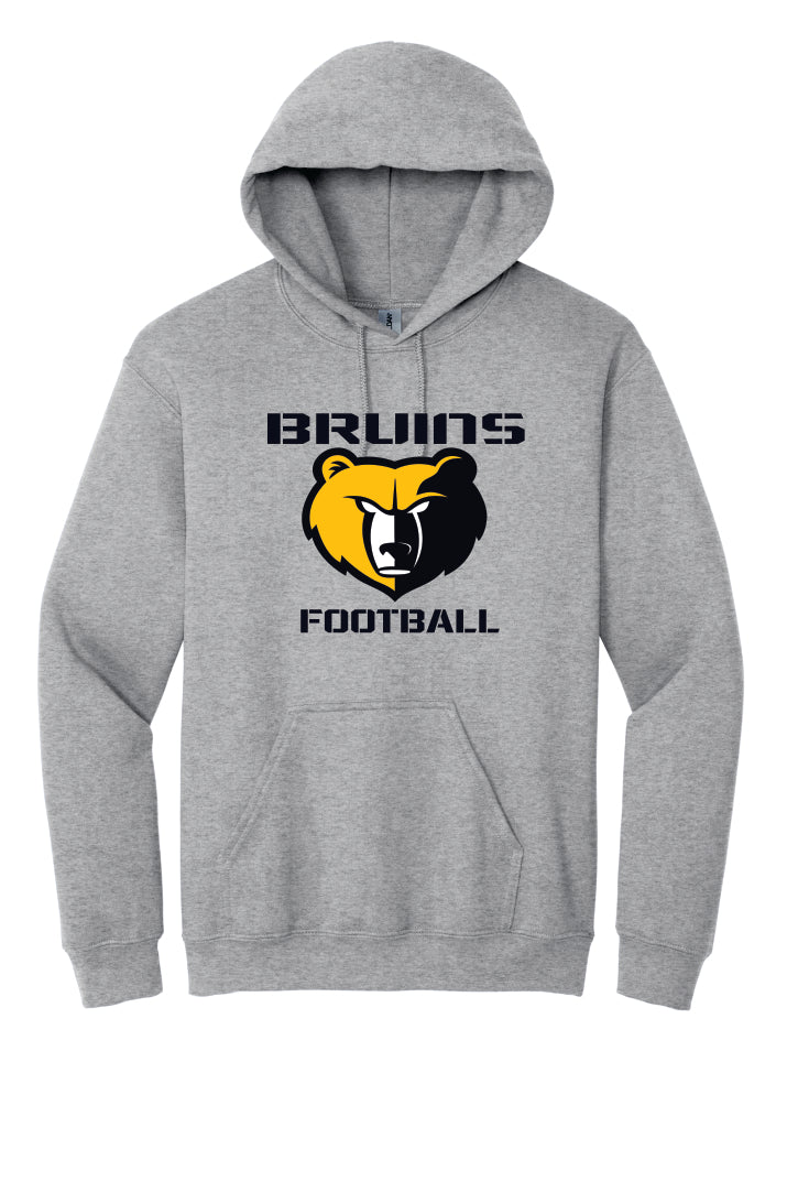 Grey hoodie with Bruins Football logo on a grey background