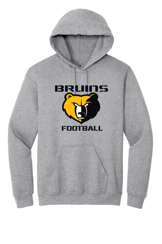 Grey hoodie with Bruins Football logo on a grey background