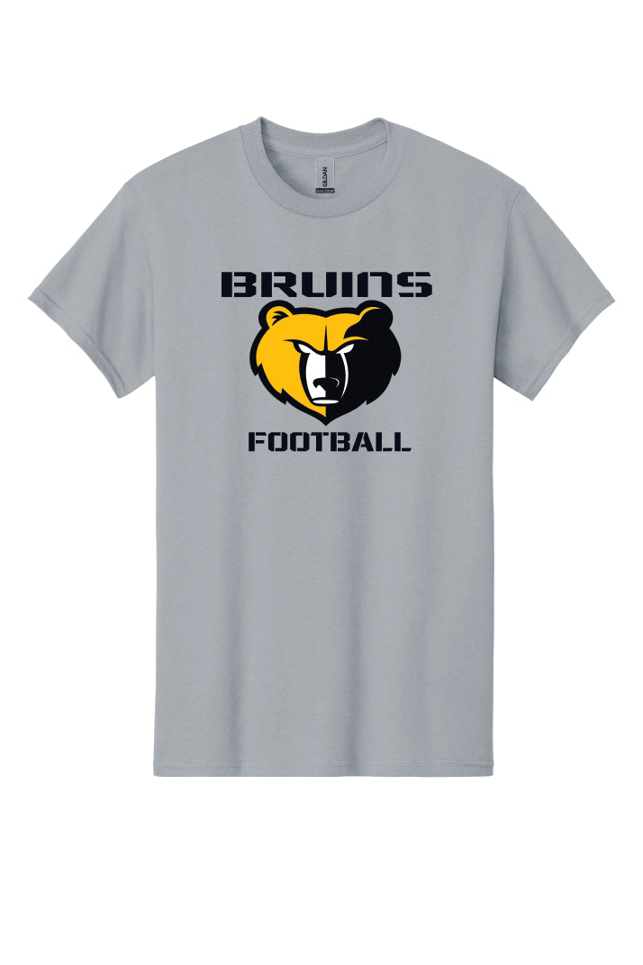 Grey t-shirt with Bruins football logo on a grey background